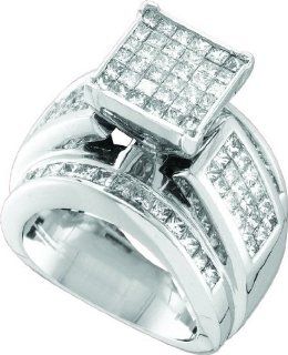 14KT White Gold 3.00 CTW Diamond Bridal Set WITH 0.33CT Princess CUT Center Vishal Jewelry Jewelry