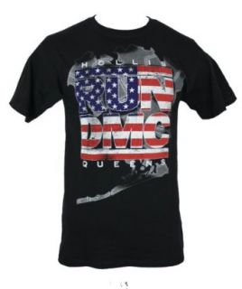IMPB Men's Hollis Queens Amercian Flag Logo Run DMC T Shirt Fashion T Shirts Clothing