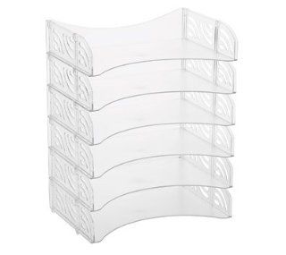 OfficeMax Plastic Letter Tray, Clear, 6 Pack 