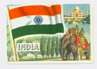1956 Flags of the World 34 India Near Mint Entertainment Collectibles