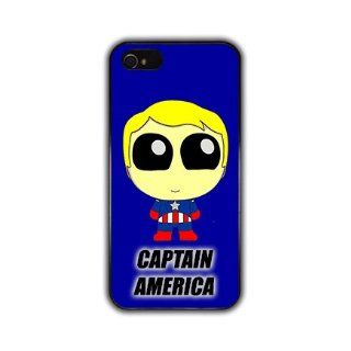 IPHONE 5 Chibi Anime and Manga SuperHero Captain America Black Slim Hard Phone Case Designed Protector Accessory *Also Available for Iphone Apple 4 4S 4G and Samsung Galaxy S3* AT&T Sprint Verizon Virgin Mobile Cell Phones & Accessories