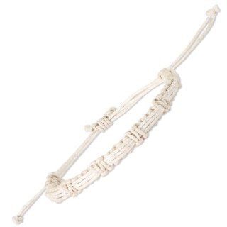 Pack of 2 Natural Woven Cotton Adj. Bracelet Jewelry