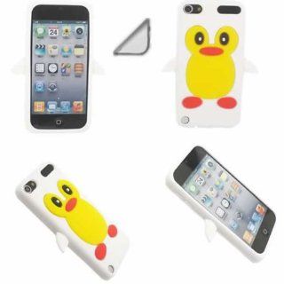 Penguin Silicone Case Cover Skin And LCD Screen Protector For Apple iPod Touch 5 5th Generation / White   Players & Accessories