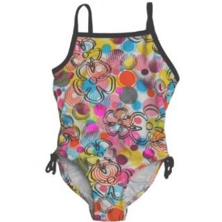 Breaking Waves Girls 4 6X Multi Dots Swimsuit (6X, Multi) Clothing