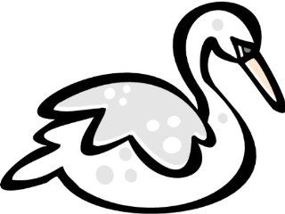 4" wide Sitting swan. Engineer Grade reflective printed vinyl decal sticker for any smooth surface such as windows bumpers laptops or any smooth surface. 