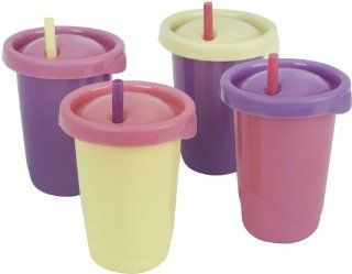 The First Years 4 Pack Ziploc Straw Cup, 10 Ounce, Colors May Vary  Sippy Cups  Baby