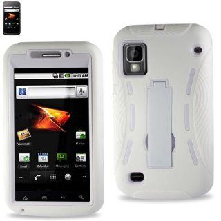ZTE Warp Hybrid Case All White W/Kickstand Cell Phones & Accessories