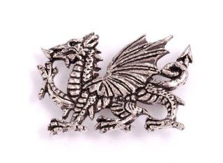St Justin, Pewter Welsh Dragon Brooch Jewelry