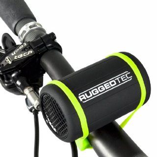 RuggedTec StrapSound Rugged Water Resistant Bluetooth Speaker Small Portable Outdoor Bike Strap Anywhere Speaker, Black   Players & Accessories