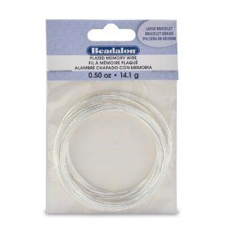 Beadalon Silver Plated Memory Wire Bracelet, 1/2 Ounce/Pkg, Approximately 30 Loops