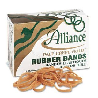 Alliance Pale Crepe Gold Size #64 (3 1/2 x 1/4 Inches) Premium Rubber Band, 1 Pound Box (Approximately 490 Bands per Pound) (20645) 