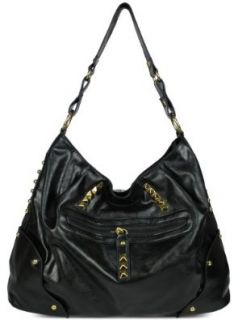 Womens Designer Handbags   Ladies Black Studded Fashion Handbag Shoes