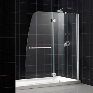 Dreamline DL6502R04CL Frameless Shower Door, 34 by 60 Aqua Hinged amp; SlimLine Single Threshold Base Right Hand Drain