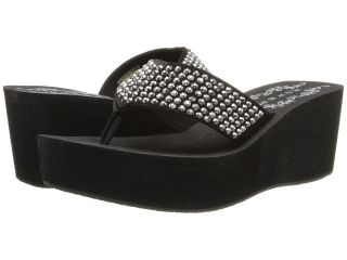Roper Crystal Wedge Sandal Womens Wedge Shoes (Black)