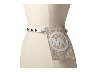 MICHAEL Michael Kors 13mm Veg Belt Bag with/ MK Logo Womens Belts (White)