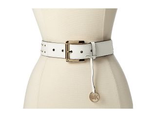 MICHAEL Michael Kors 38mm Belt with/ Piping And Studding Detail Womens Belts (White)