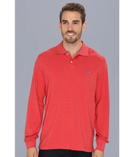 Vineyard Vines L/S Heather Classic Pique Polo Mens Long Sleeve Pullover (Red)
