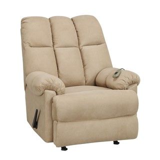 Tan Padded Massage Recliner