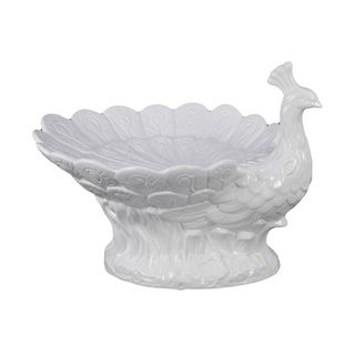 White Ceramic Peacock Bowl