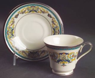 Lenox China Fair Lady Footed Cup & Saucer Set, Fine China Dinnerware   Scrolls,