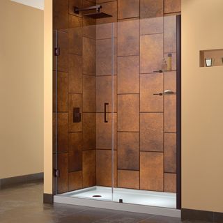 Dreamline SHDR20557210S06 Frameless Shower Door, 55 to 56 Unidoor Hinged, Clear 3/8 Glass Oil Rubbed Bronze