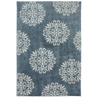Woven Exploded Medallions Bay Blue Rug (8 X 10)