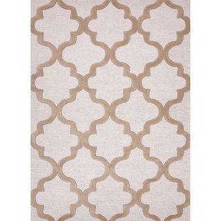 Hand tufted Contemporary Geometric Pattern Grey/ Brown Rug (2 X 3)