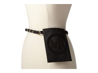 MICHAEL Michael Kors 13mm Veg Belt Bag with/ MK Logo Womens Belts (Black)