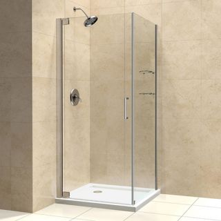 Dreamline SHEN413432104 Shower Enclosure, 34 by 32 Elegance Frameless Pivot, Clear 3/8 Glass Brushed Nickel