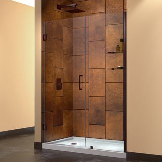 Dreamline SHDR20497210S06 Frameless Shower Door, 49 to 50 Unidoor Hinged, Clear 3/8 Glass Oil Rubbed Bronze