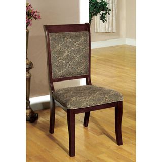 Furniture Of America Ravena Antique Cherry Printed Dining Chair (set Of 2)