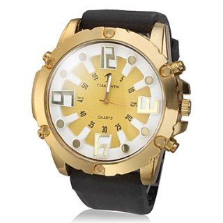 Men's Gearwheel Pattern Huge Dial Silicone Band Analog Quartz Casual Watch Watches