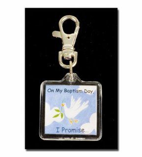 Theme Bag Tag  Baptism  On My Baptism Day I PromiseKeychain  Use This Tag to Decorate You Backpack or Other Bag  Clip This Tag Onto Your Keychain for a Decorative Touch  Neat Gift for Anybody  Give Them to Children to Help Remind Them That They Are Childre