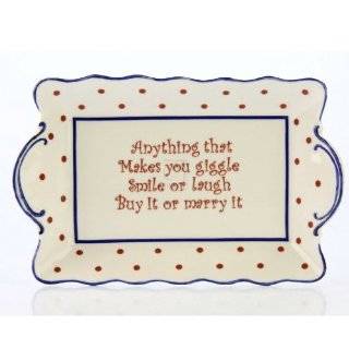 Ceramic 7" SENTIMENTAL RED DOT ANYTHING THAT Makes you giggle smile or laugh buy it or merry it   Decorative Trays