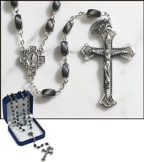 Mens Rosary or Boys Rosary, Paola Carola Collection, Twist Hematite Rosary. This Special Set of Milagros exclusive Rosaries From Paola Carola Is Dedicated to the Elegant and Sophisticated Mineral, Hematite. Because Hematite Is Harder Than Pure Iron, and Of