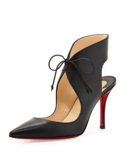 Christian Louboutin Franka Lace Up Red Sole Pump, Black
