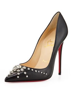 Christian Louboutin Door Knock Studded Red Sole Pump, Cyclamen/Gold