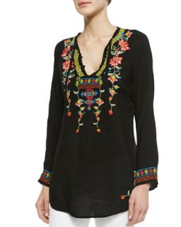 Johnny Was Collection Suko Embroidered Georgette Blouse
