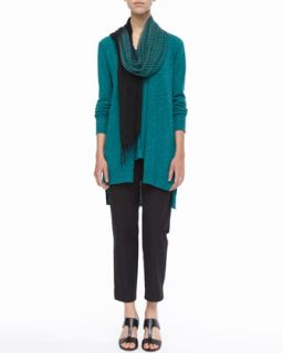 Isda & Co Open Front Cotton Cardigan, Jersey Tank,  Jersey Scarf & Striped A line Maxi Skirt
