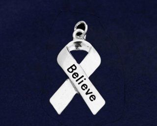Large Ribbon Believe Awareness Charms   (Wholesale Pack   50 Charms)  Other Products  