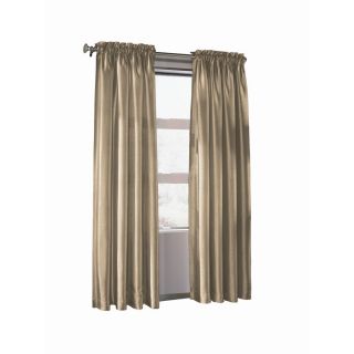 Style Selections Faux Silk 84 in L Solid Taupe Rod Pocket Curtain Panel