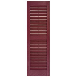 Custom Shutters llc. 2 Pack Burgundy Louvered Vinyl Exterior Shutters (Common 62 in x 14 in; Actual 62 in x 14.5 in)