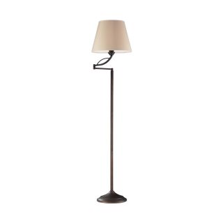 Westmore Lighting 56 in 3 Way Switch Aged Bronze Touch Indoor Floor Lamp with Fabric Shade