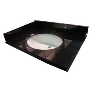 allen + roth 49 in W x 22 in D Black Absolute Granite Undermount Single Sink Bathroom Vanity Top