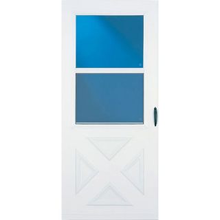 LARSON 31.56 in x 81.13 in White High View Safety Storm Door