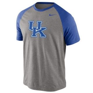 Nike Kentucky Wildcats Big Play Raglan T Shirt   Ash/Royal Blue
