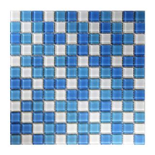 EPOCH Architectural Surfaces 5 Pack Oceanz Blues Glass Mosaic Square Wall Tile (Common 12 in x 12 in; Actual 11.45 in x 11.45 in)