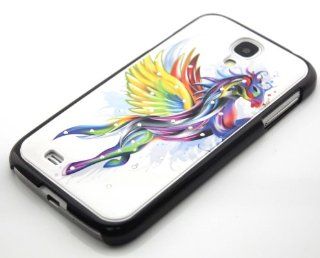 Big Dragonfly High Quality Slim Ultra light Bling Rhinestone Flying Horse Protective Shell Case Hard Below Cover for Samsung Galaxy S4 SIV I9500 Retail Package Colorful + Black Frame Cell Phones & Accessories