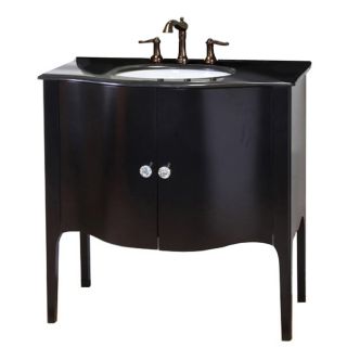 Bellaterra Home 36.6 in x 22 in Black Undermount Single Sink Bathroom Vanity with Granite Top