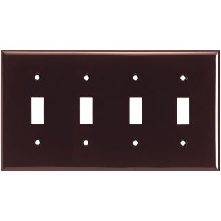 Cooper Wiring Devices 4 Gang Brown Standard Toggle Nylon Wall Plate